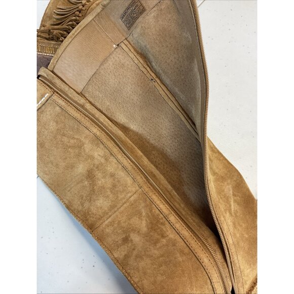 UGG Mammoth Moccasin Brown Sz 9 Suede Leather Fringed Tall Boots Festival‎ Boho - Picture 10 of 11